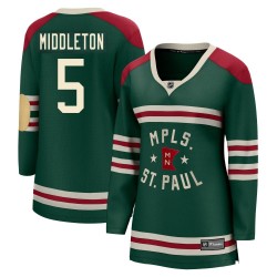 Jake Middleton Minnesota Wild Women's Fanatics Branded Green 2022 Winter Classic Breakaway Jersey