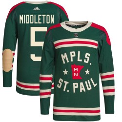 Jake Middleton Minnesota Wild Youth Adidas Authentic Green 2022 Winter Classic Player Jersey