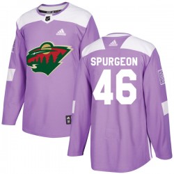 Jared Spurgeon Minnesota Wild Men's Adidas Authentic Purple Fights Cancer Practice Jersey