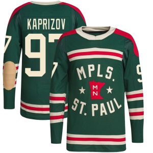 Kirill Kaprizov Minnesota Wild Men's Adidas Authentic Green 2022 Winter Classic Player Jersey